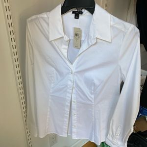 NWT Ann Taylor white collared shirt